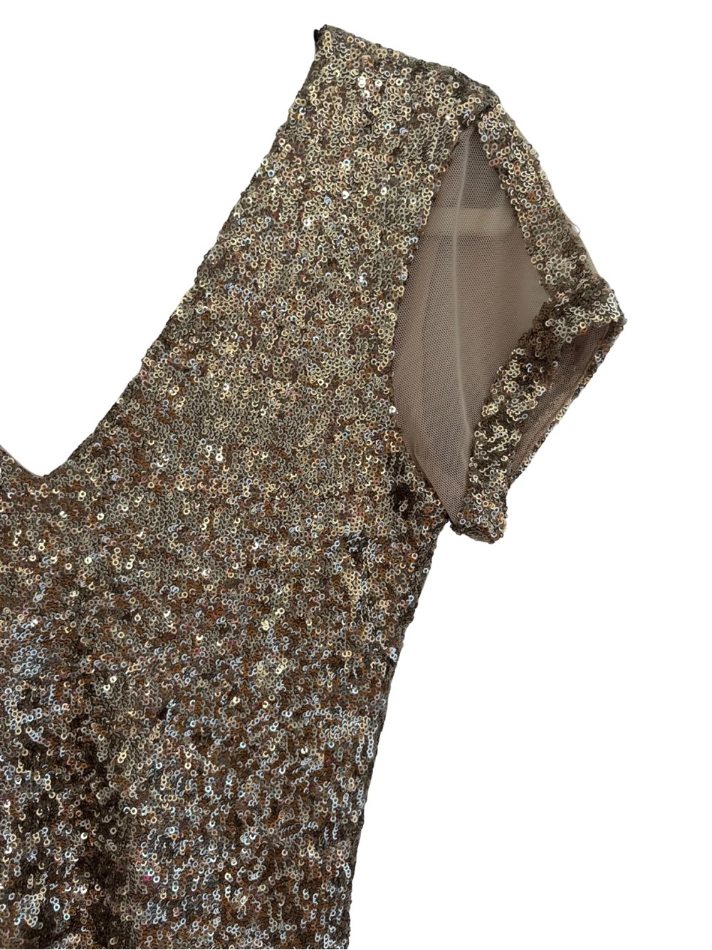bebe NWT Vintage 00s Metallic Gold Sequin Bodysuit
